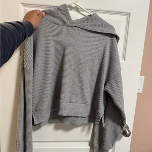 All Gray Ribbed Women's Sweater